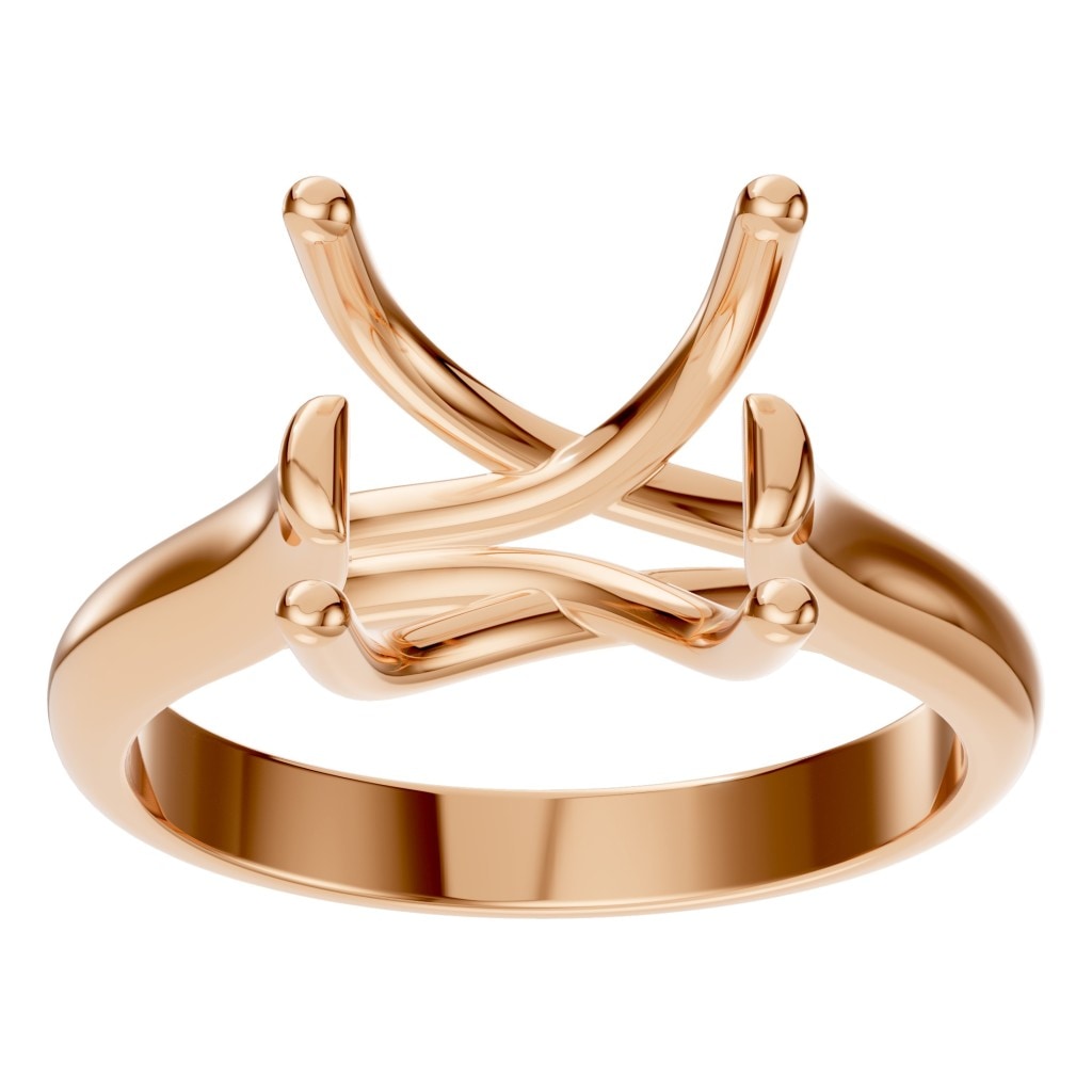RI-9364 Rose Gold Ring UNSET - Front View
