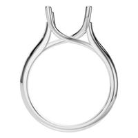 RI-9364 White Gold Ring UNSET - Top View