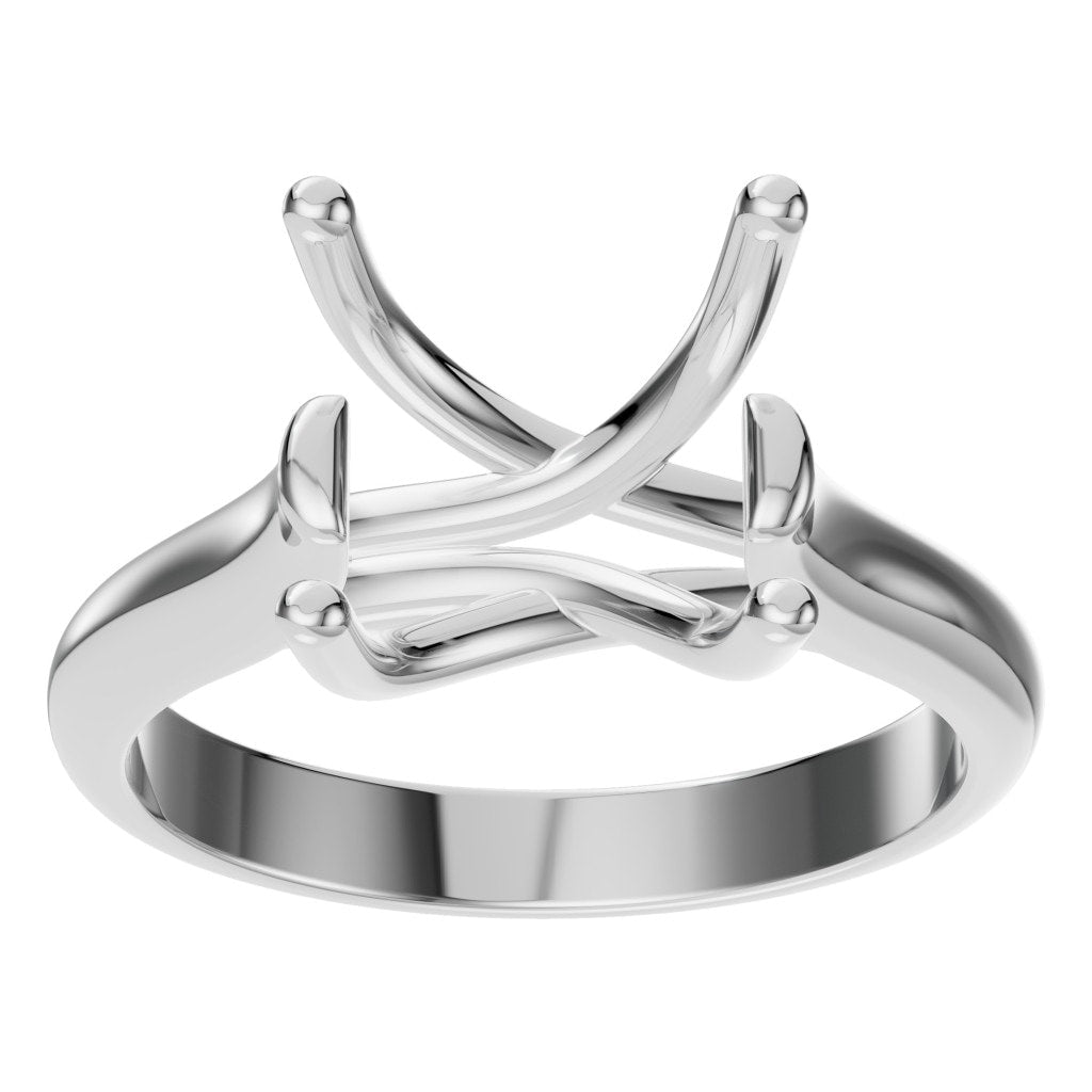RI-9364 White Gold Ring UNSET - Front View