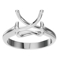 RI-9364 White Gold Ring UNSET - Front View
