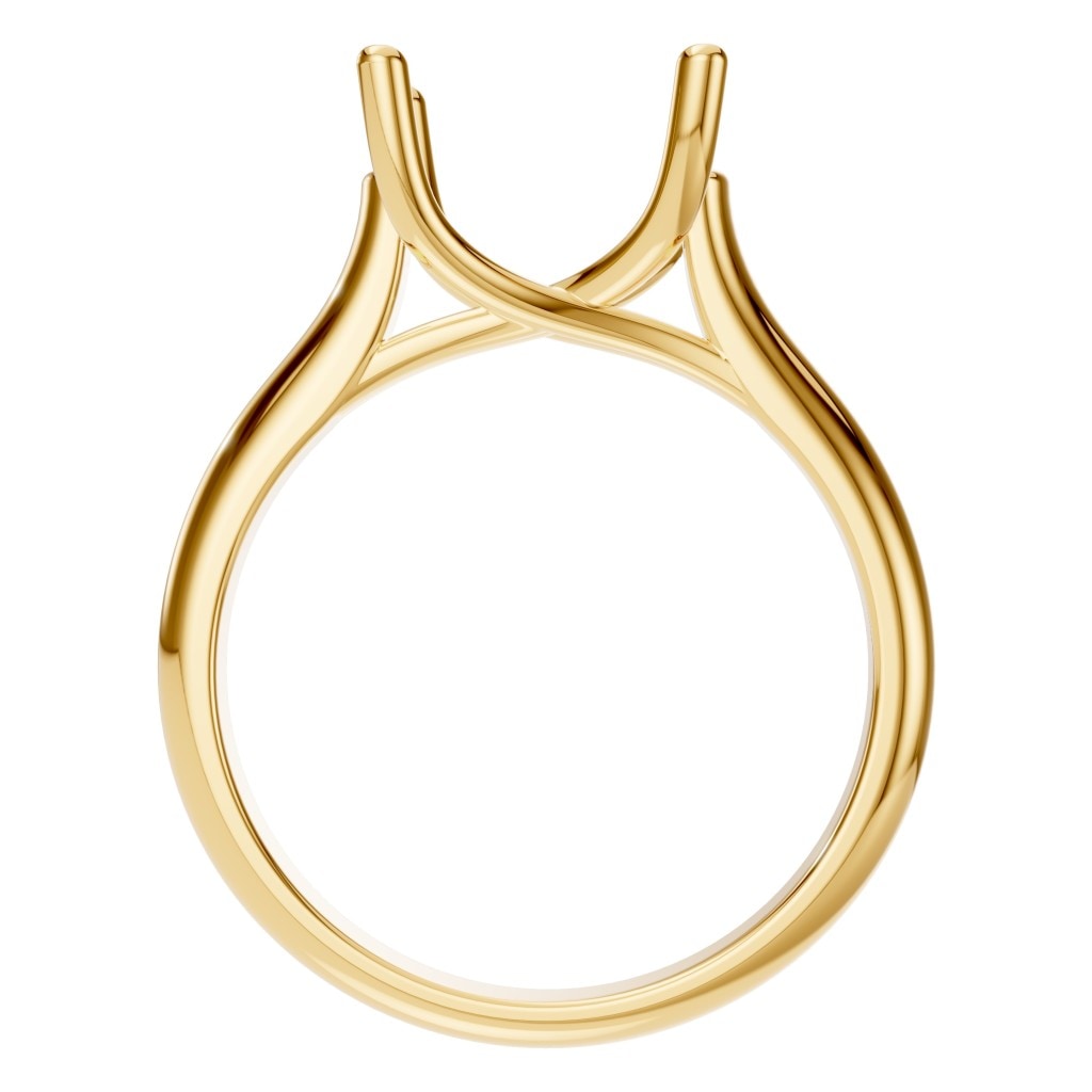 RI-9364 Yellow Gold Ring UNSET - Top View