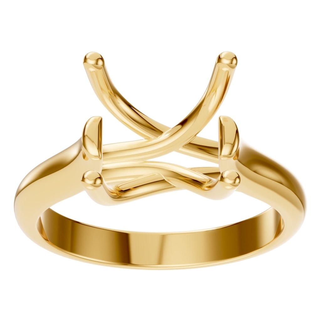 RI-9364 Yellow Gold Ring UNSET - Front View