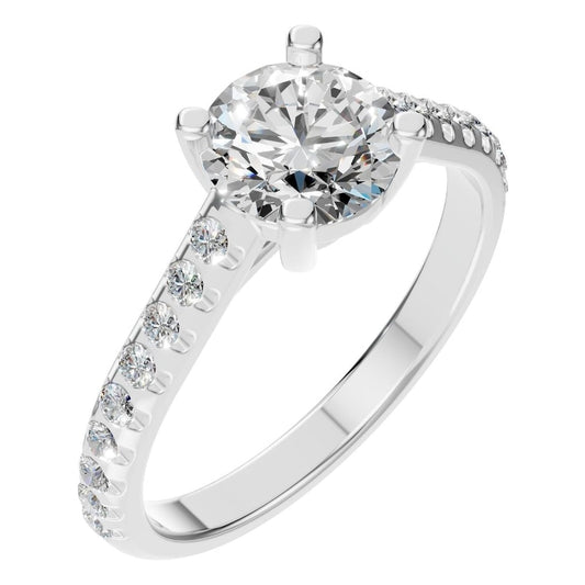 RI-9369 White Gold Ring SET - Main View