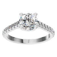 RI-9369 White Gold Ring SET - Front View