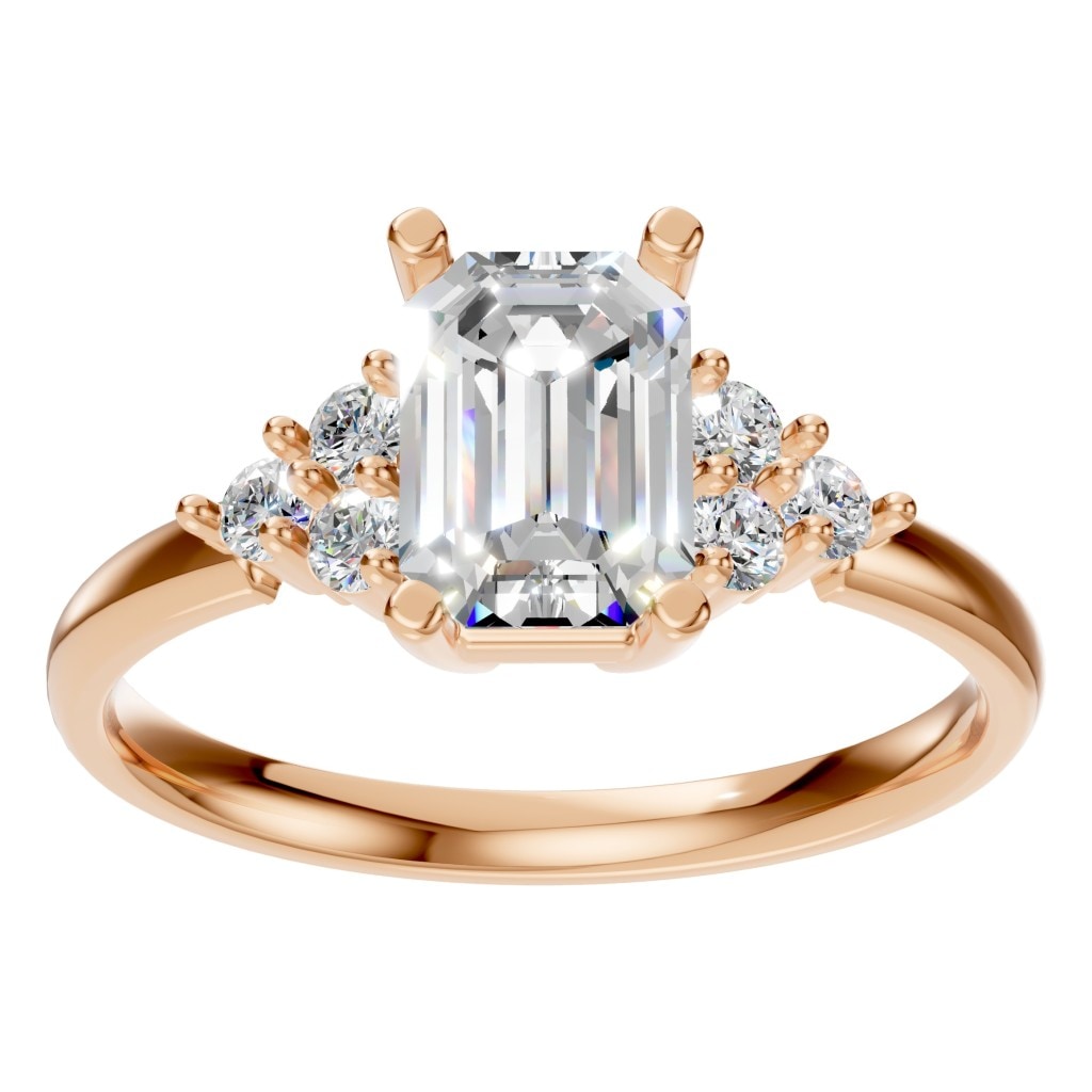 RI-9384 Rose Gold Ring SET - Front View