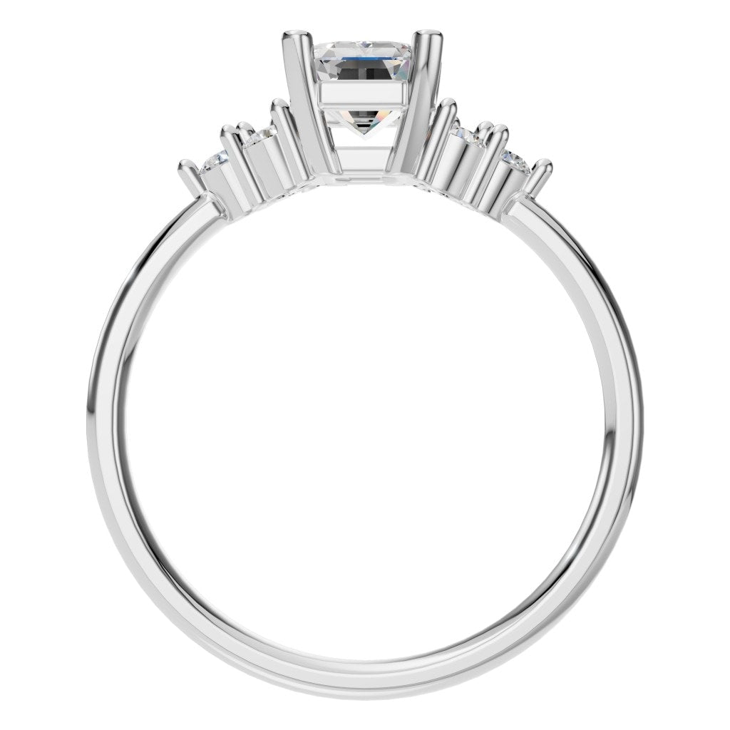 RI-9384 White Gold Ring SET - Top View