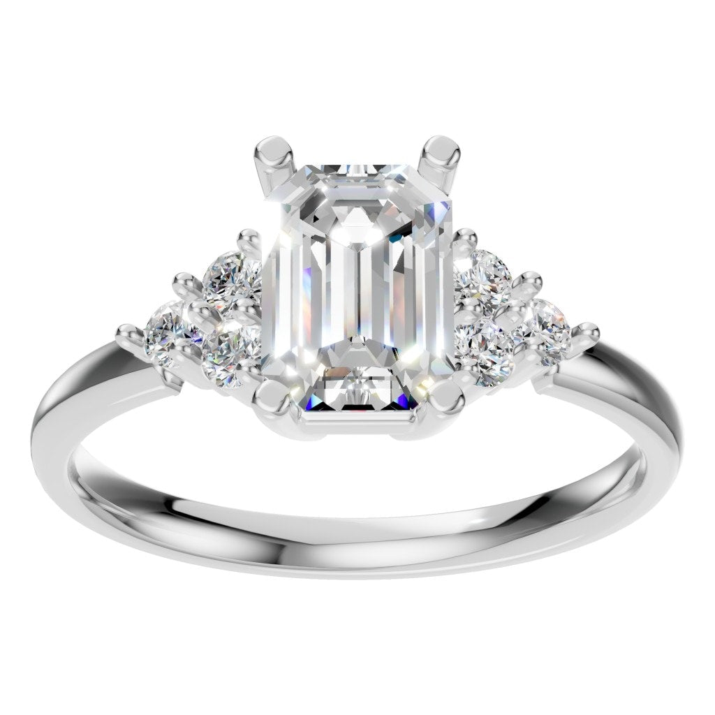 RI-9384 White Gold Ring SET - Front View