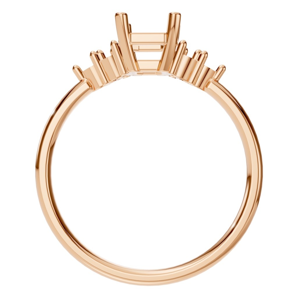 RI-9384 Rose Gold Ring UNSET - Top View