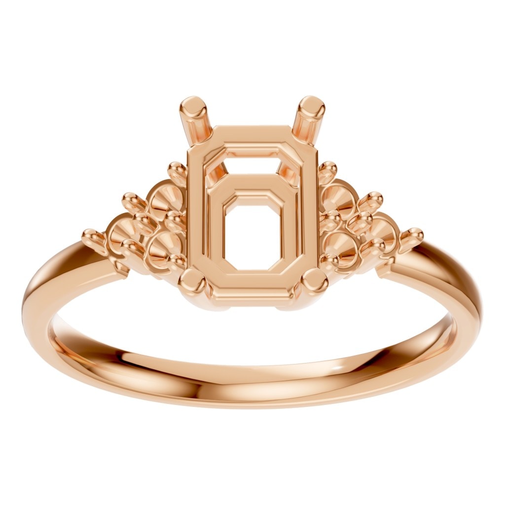 RI-9384 Rose Gold Ring UNSET - Front View
