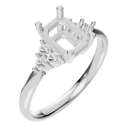 RI-9384 White Gold Ring UNSET - Main View