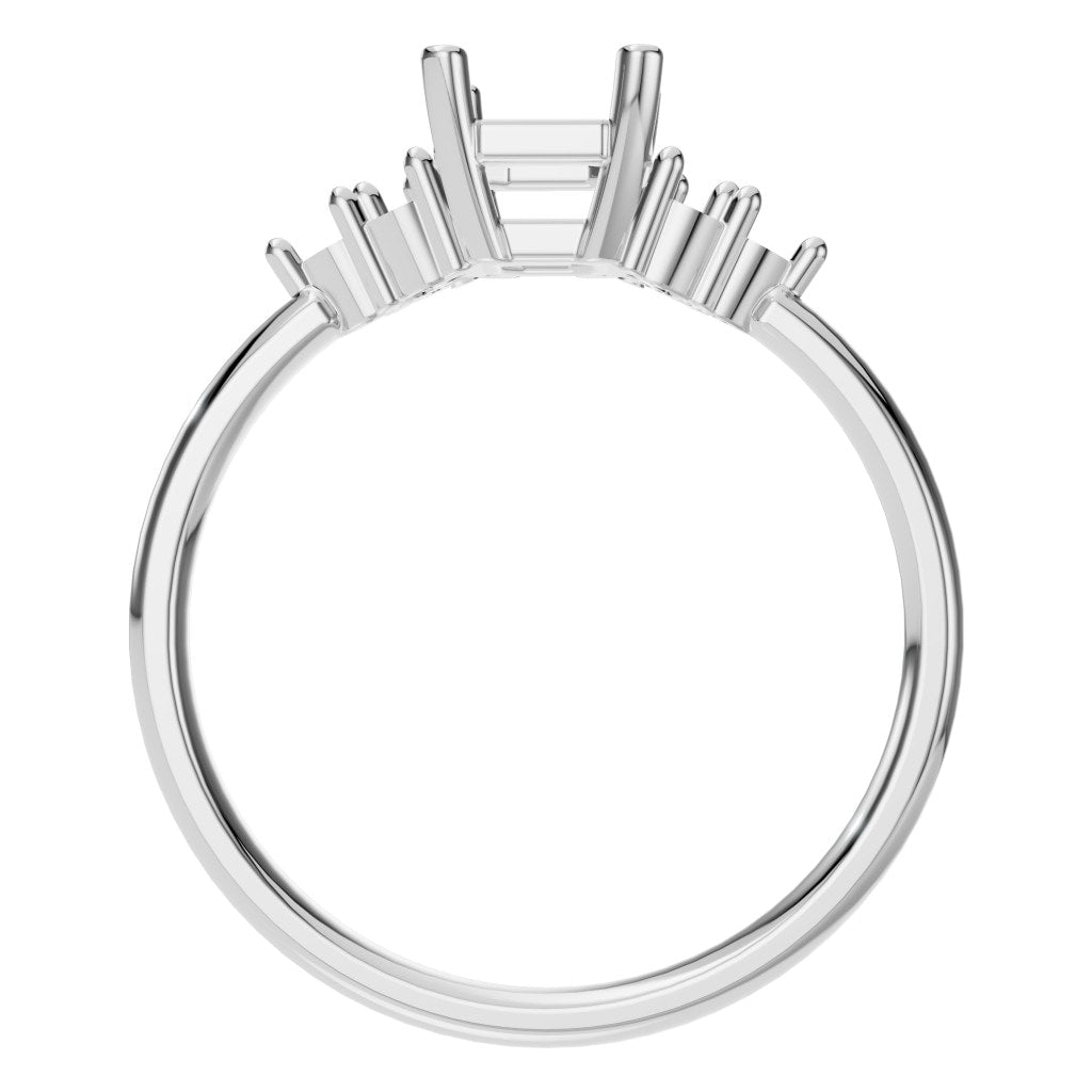 RI-9384 White Gold Ring UNSET - Top View