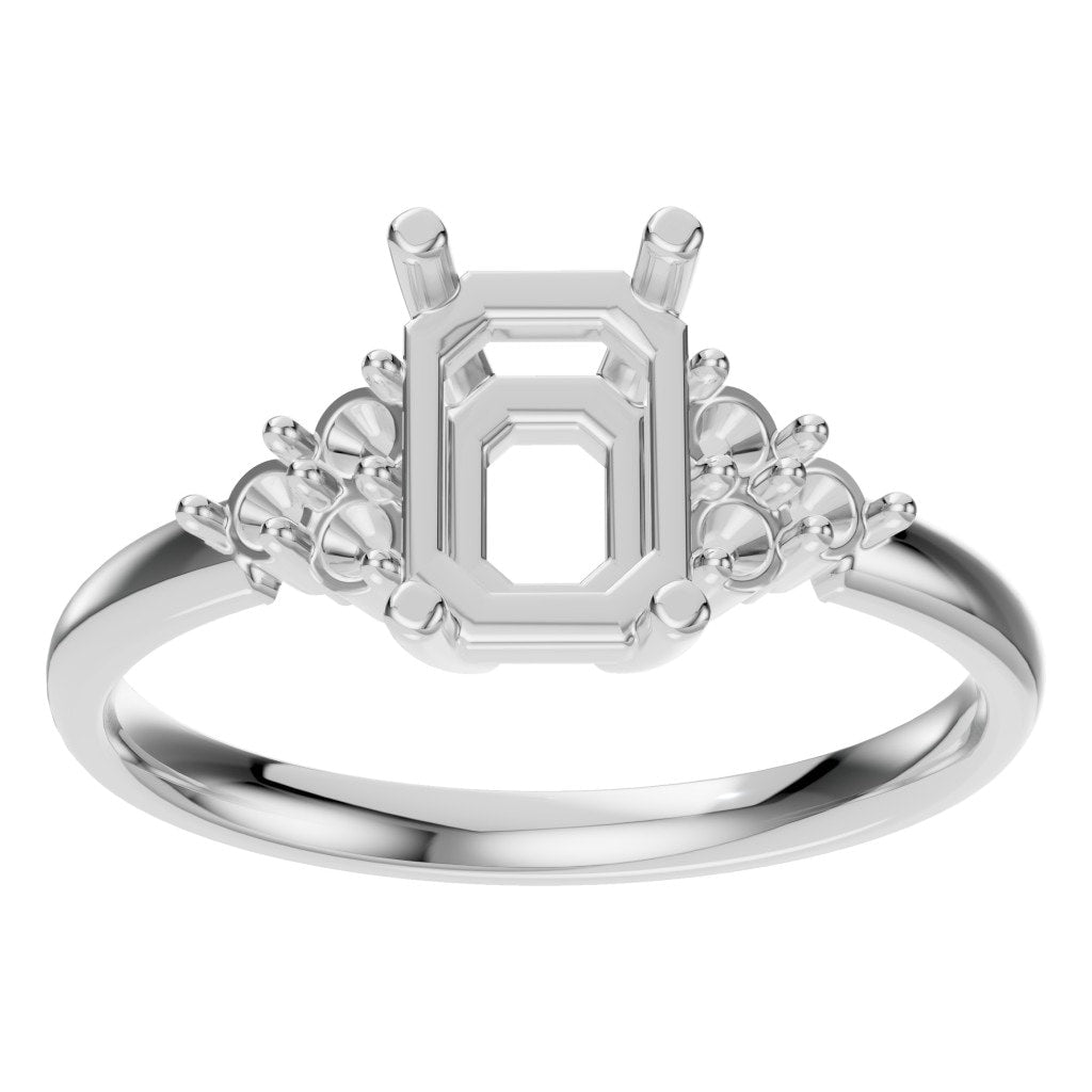 RI-9384 White Gold Ring UNSET - Front View