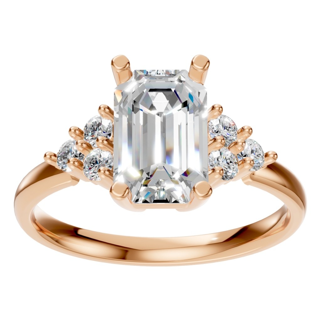 RI-9384 Rose Gold Ring SET - Front View