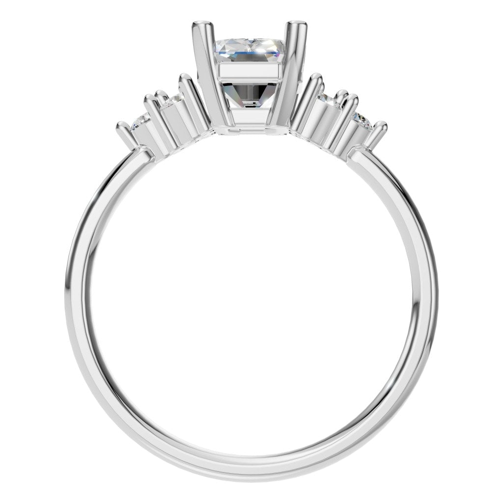 RI-9384 White Gold Ring SET - Top View