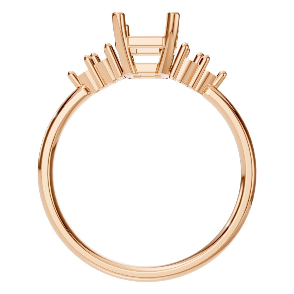 RI-9384 Rose Gold Ring UNSET - Top View
