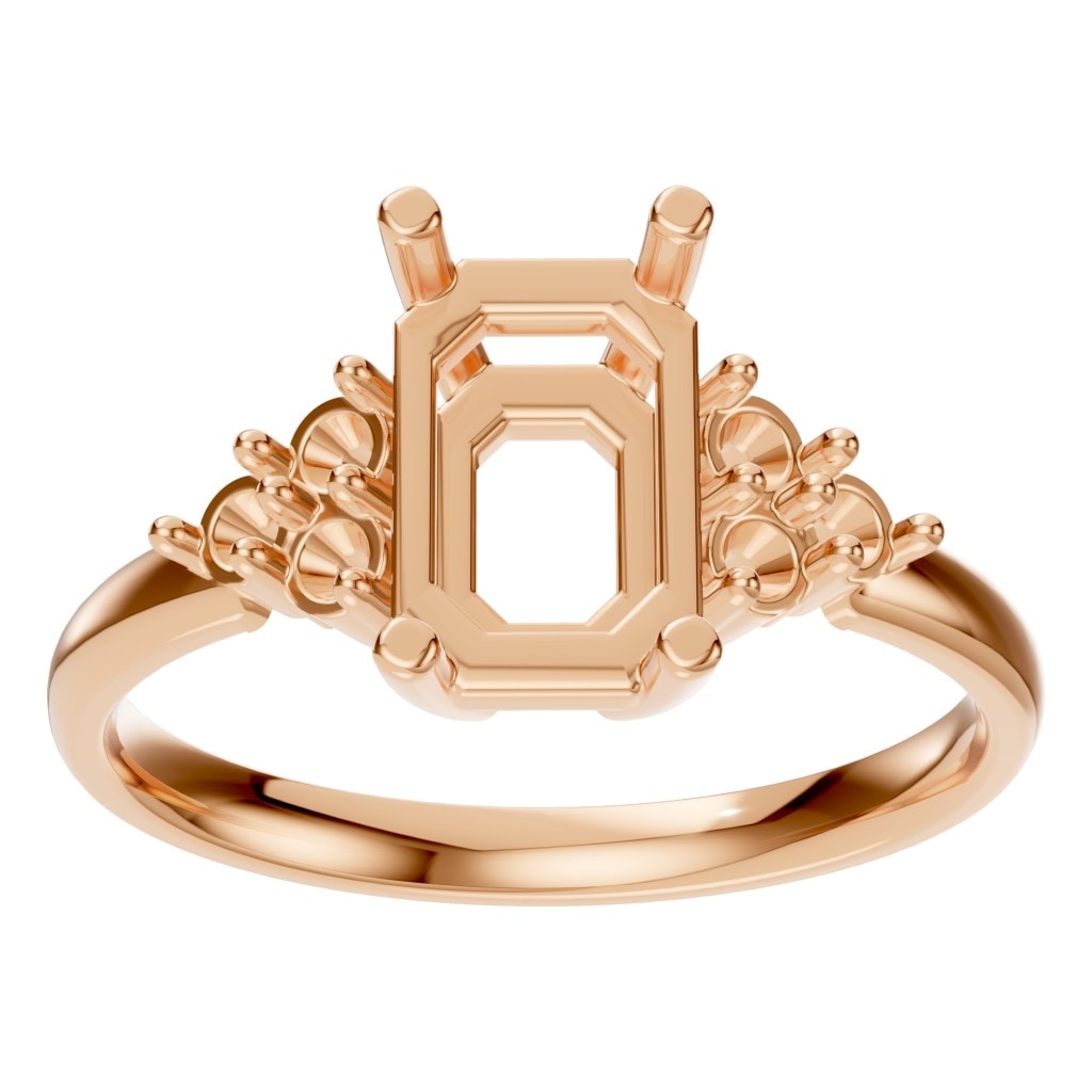 RI-9384 Rose Gold Ring UNSET - Front View