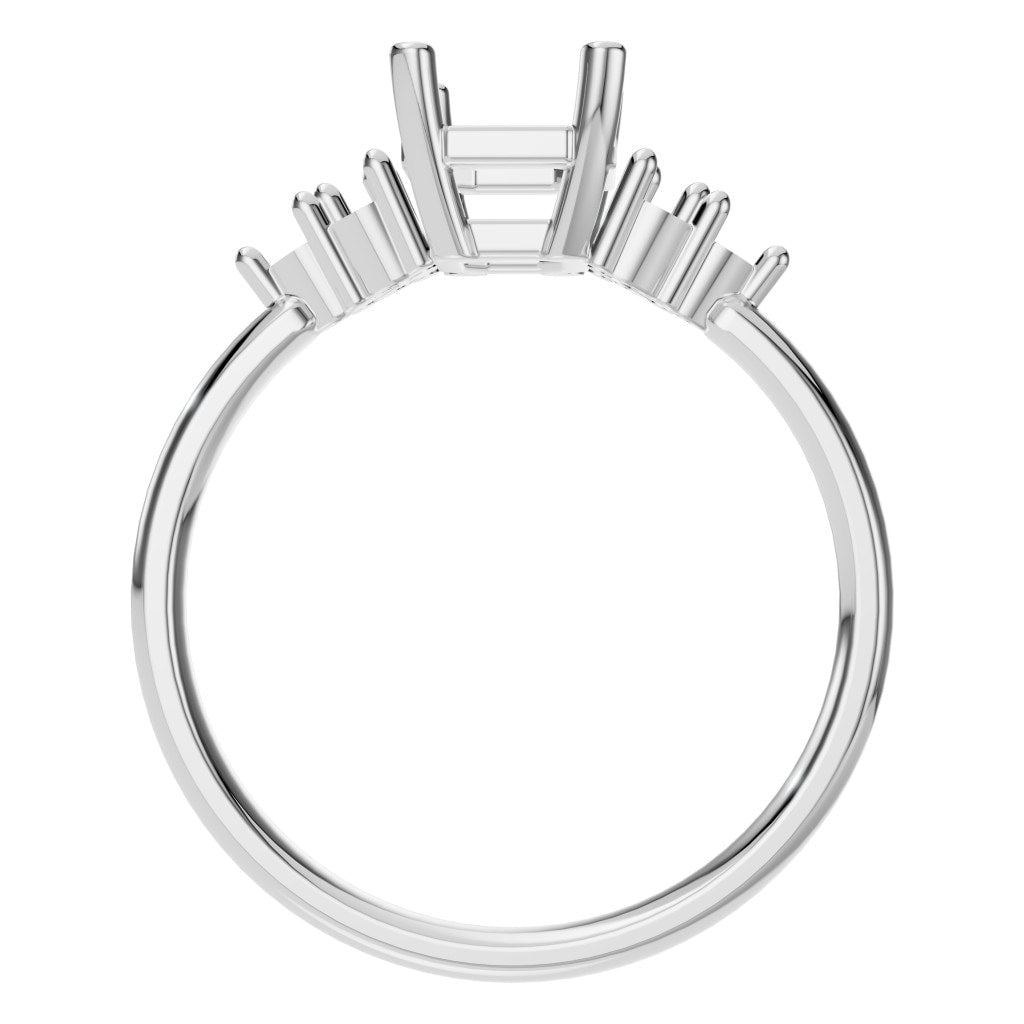 RI-9384 White Gold Ring UNSET - Top View