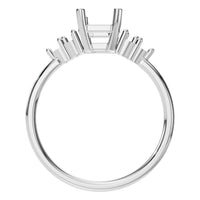 RI-9384 White Gold Ring UNSET - Top View