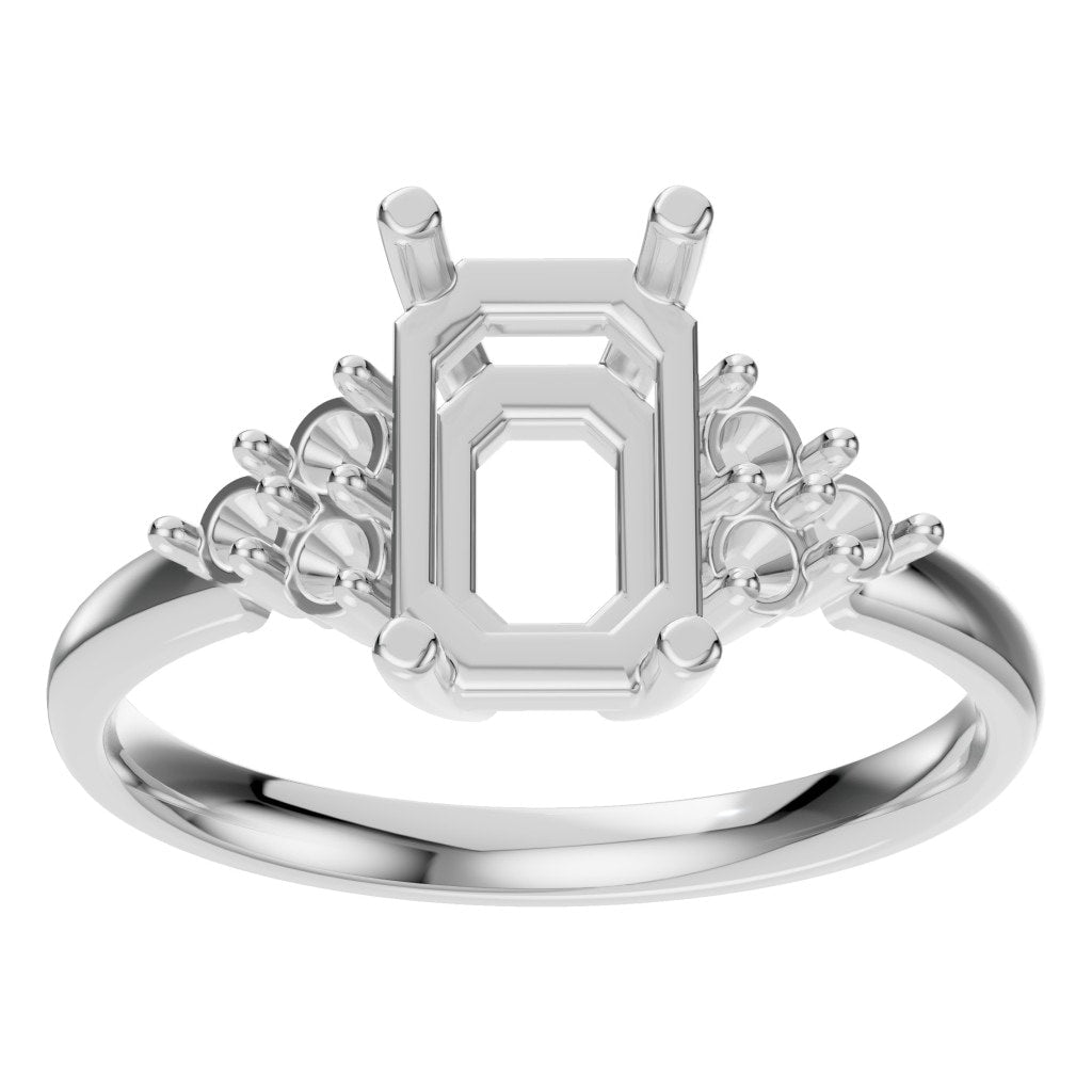 RI-9384 White Gold Ring UNSET - Front View