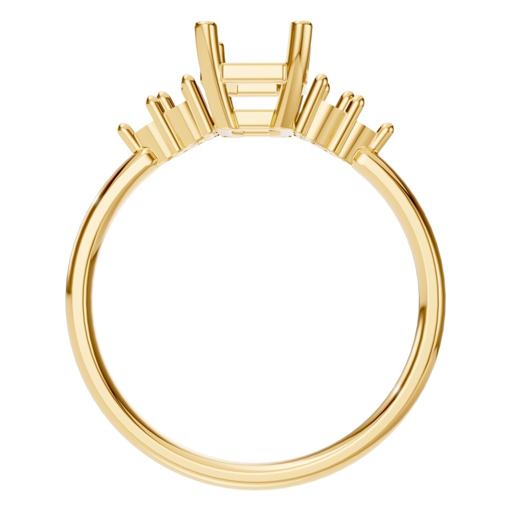RI-9384 Yellow Gold Ring UNSET - Top View