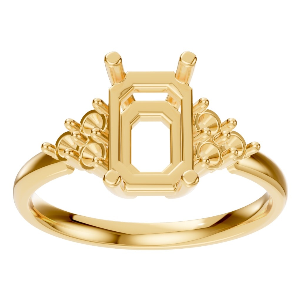 RI-9384 Yellow Gold Ring UNSET - Front View