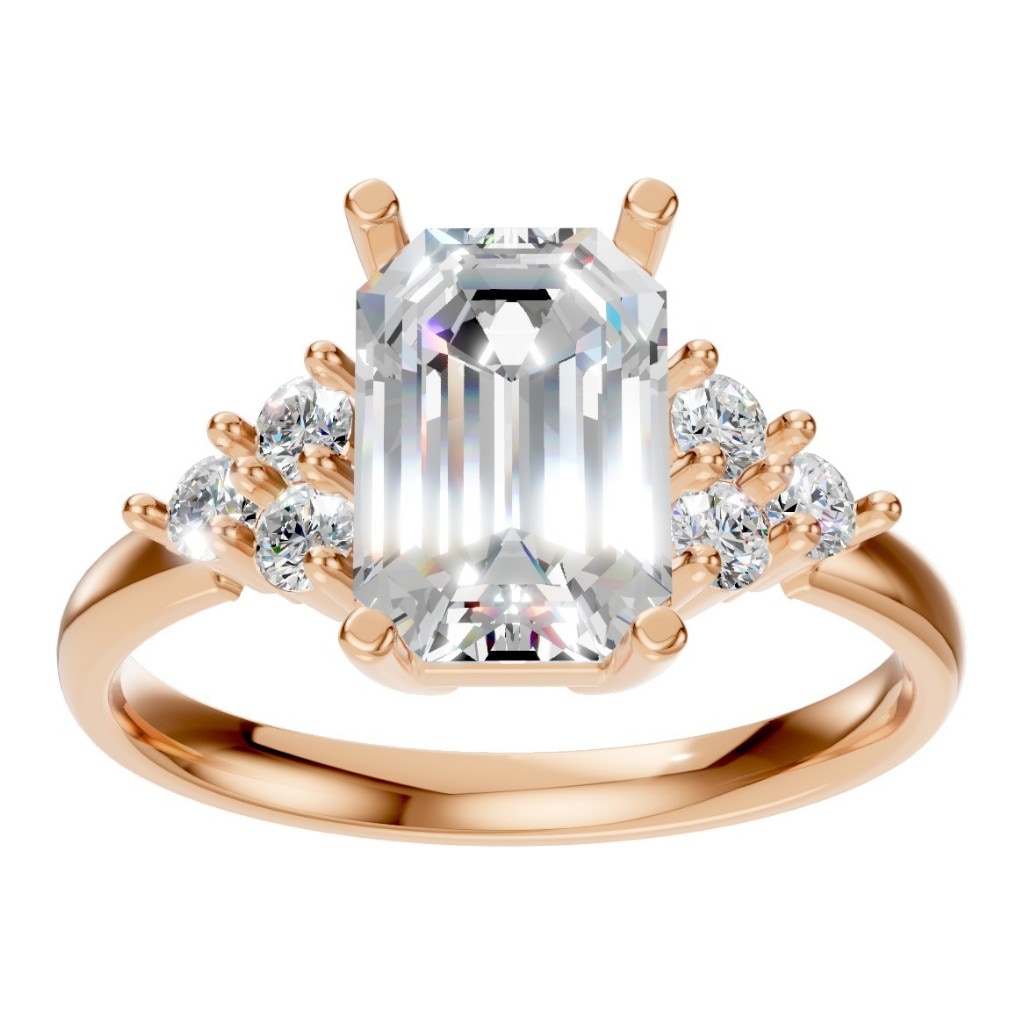 RI-9384 Rose Gold Ring SET - Front View