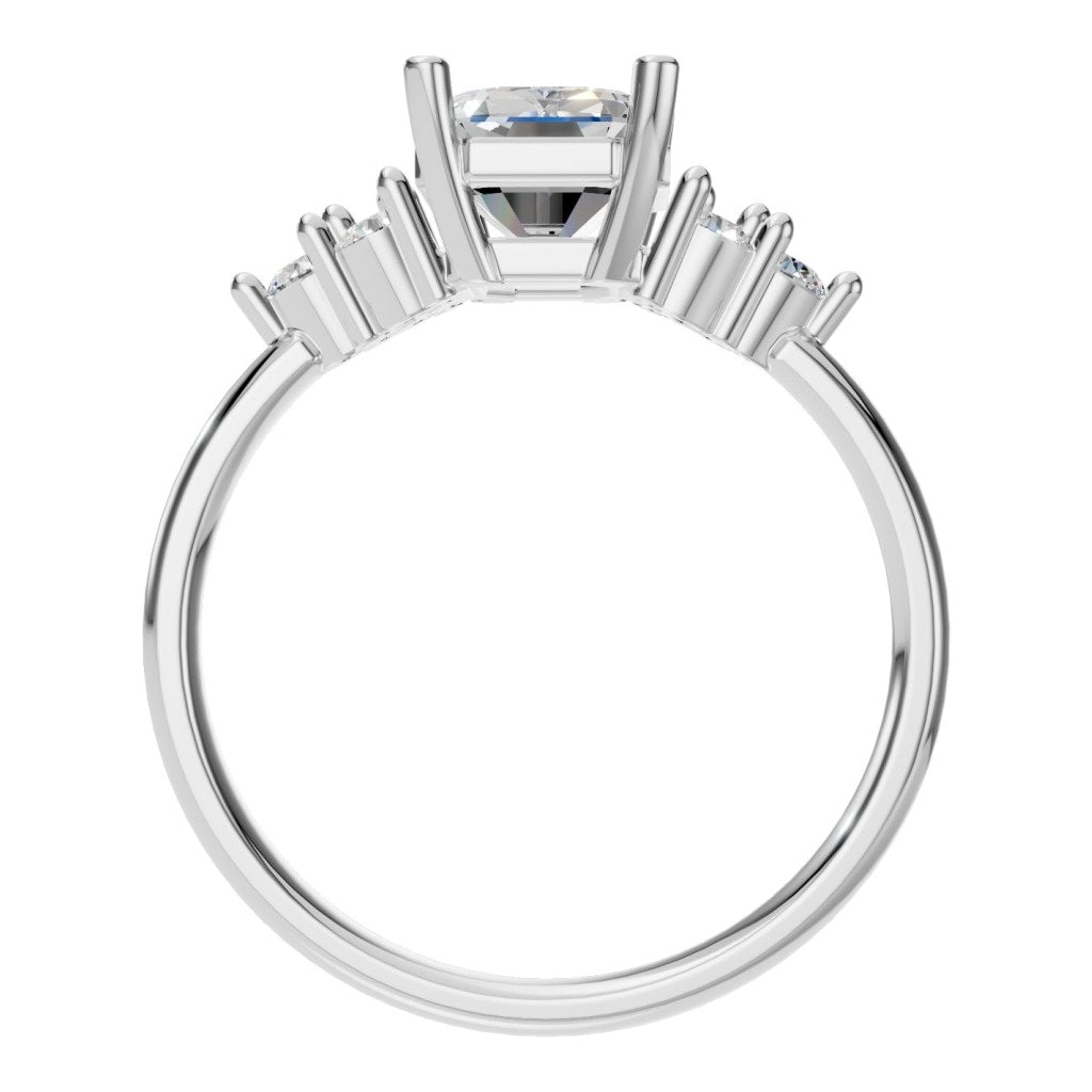 RI-9384 White Gold Ring SET - Top View