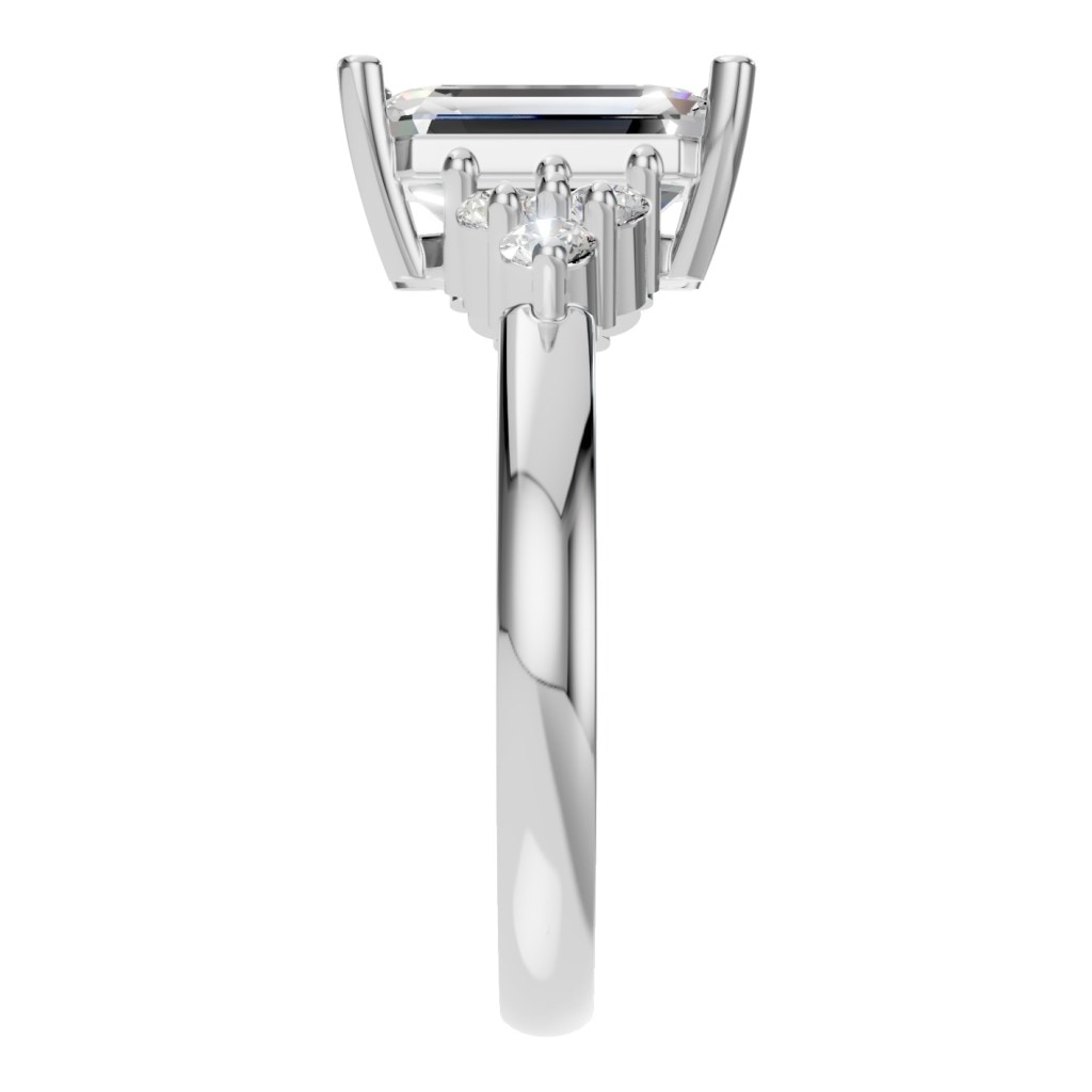 RI-9384 White Gold Ring SET - Side View