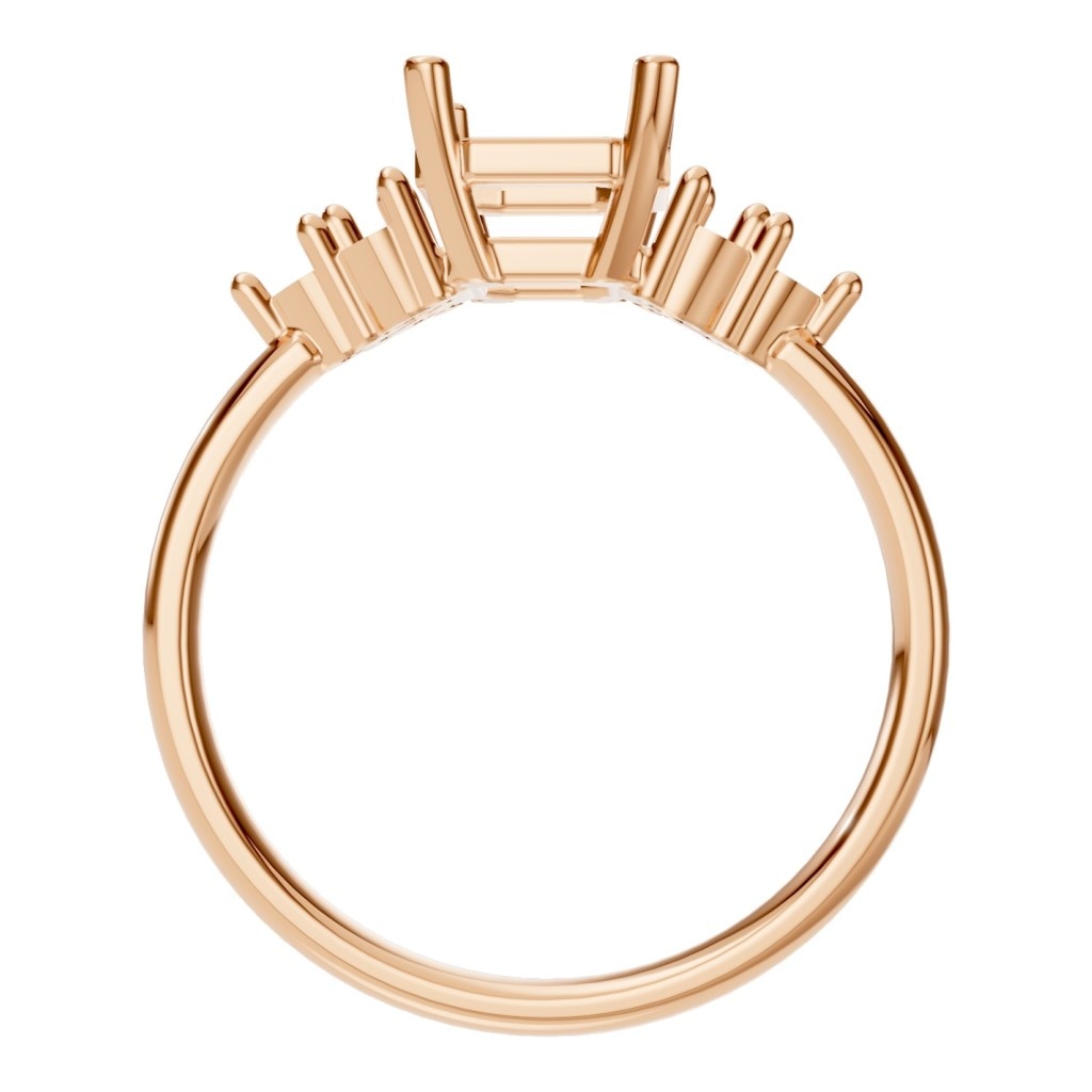 RI-9384 Rose Gold Ring UNSET - Top View