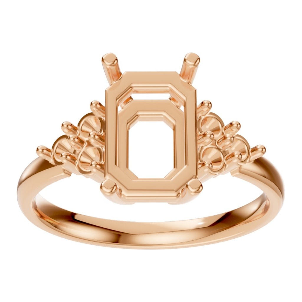 RI-9384 Rose Gold Ring UNSET - Front View