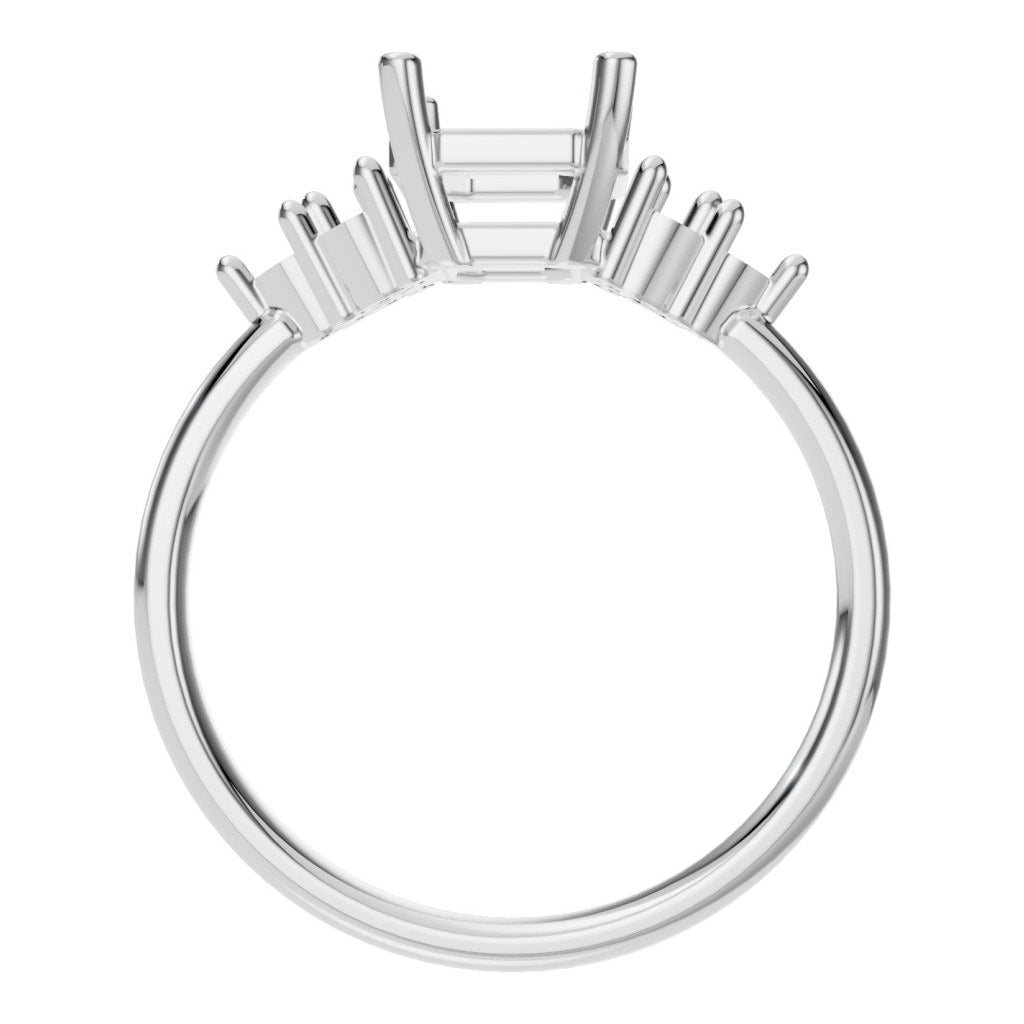 RI-9384 White Gold Ring UNSET - Top View