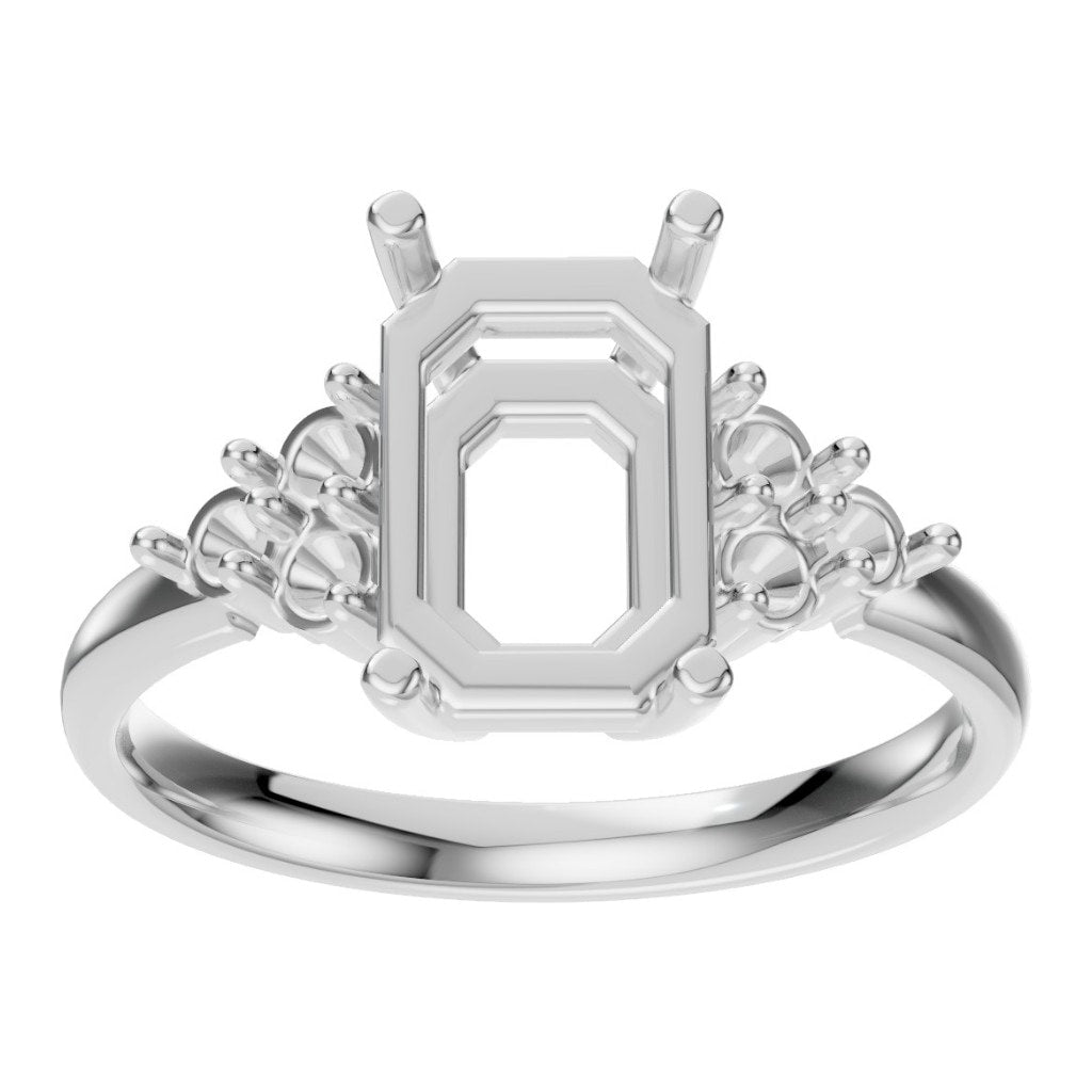 RI-9384 White Gold Ring UNSET - Front View
