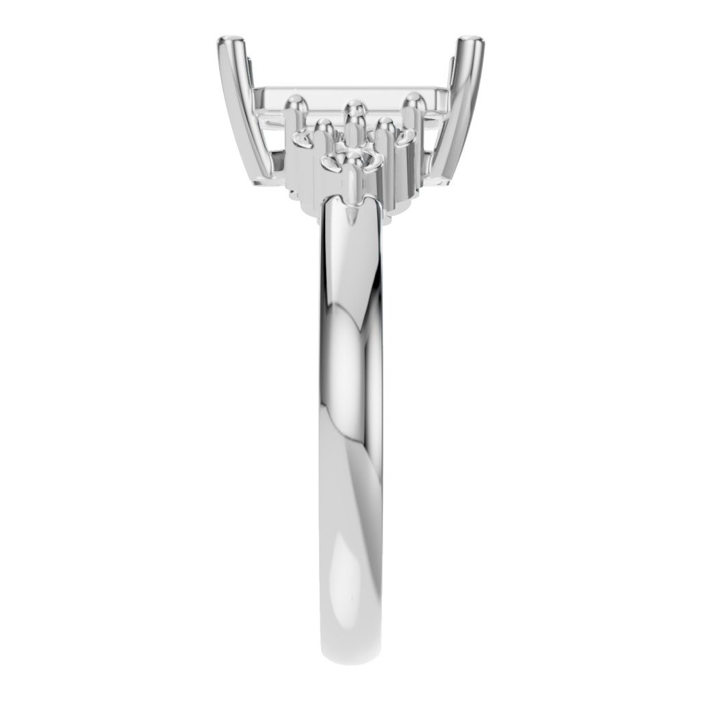 RI-9384 White Gold Ring UNSET - Side View