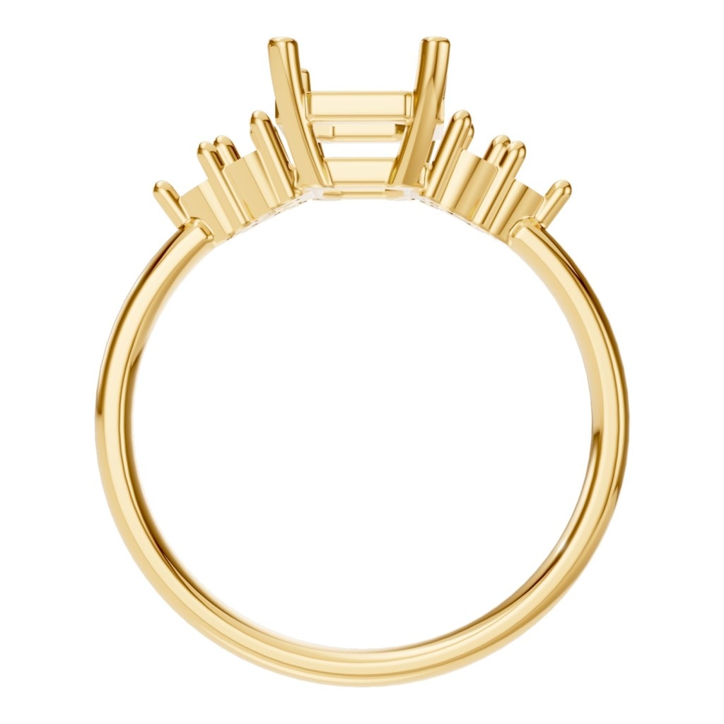 RI-9384 Yellow Gold Ring UNSET - Top View