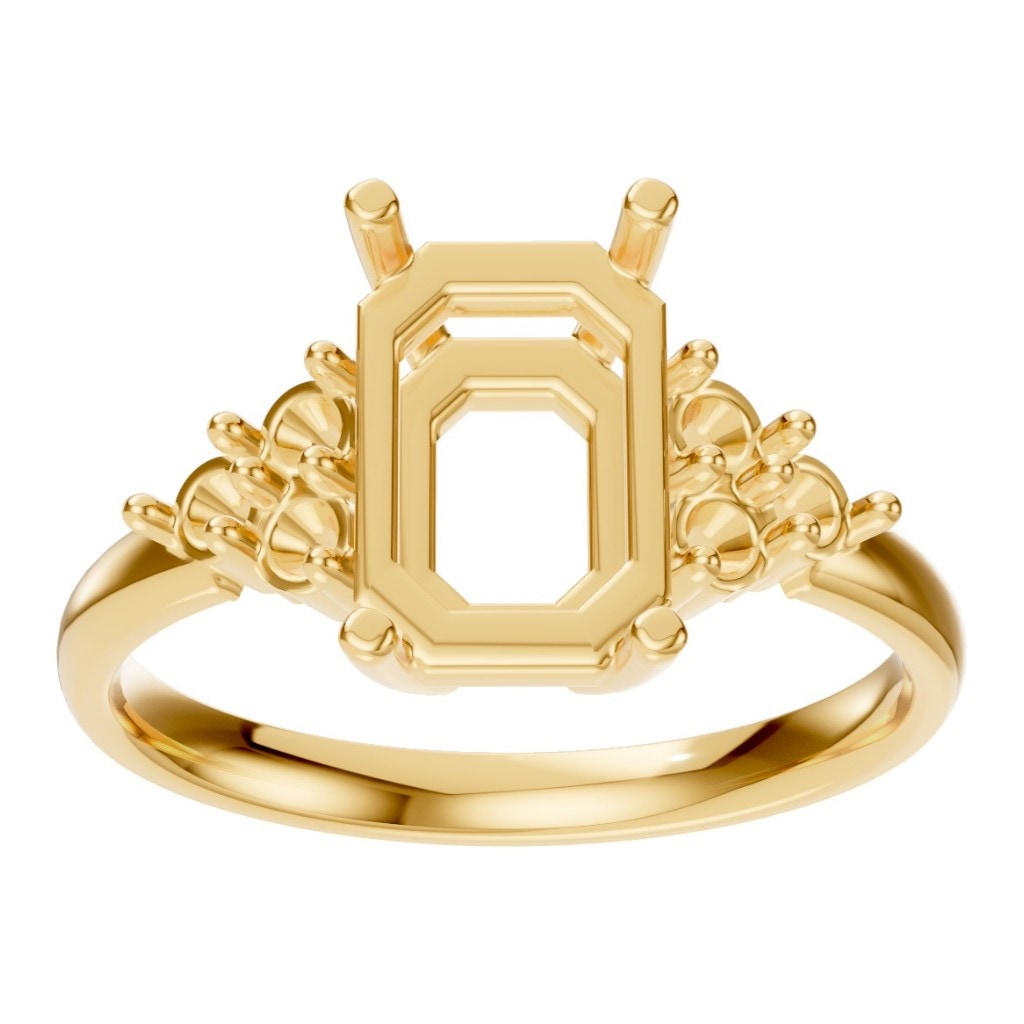 RI-9384 Yellow Gold Ring UNSET - Front View