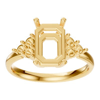 RI-9384 Yellow Gold Ring UNSET - Front View