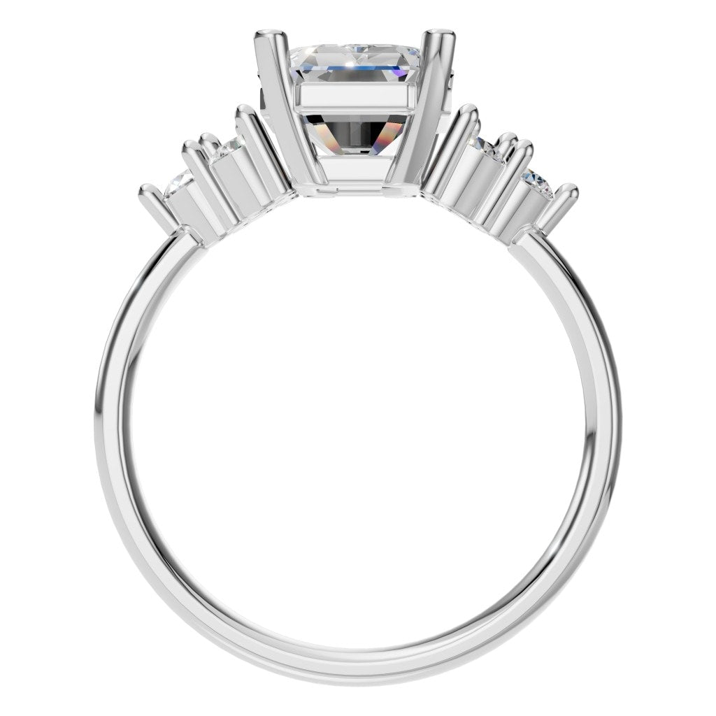 RI-9384 White Gold Ring SET - Top View