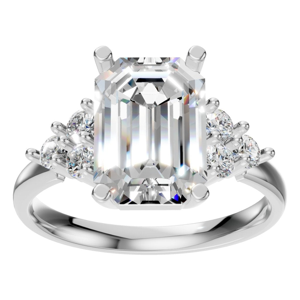 RI-9384 White Gold Ring SET - Front View