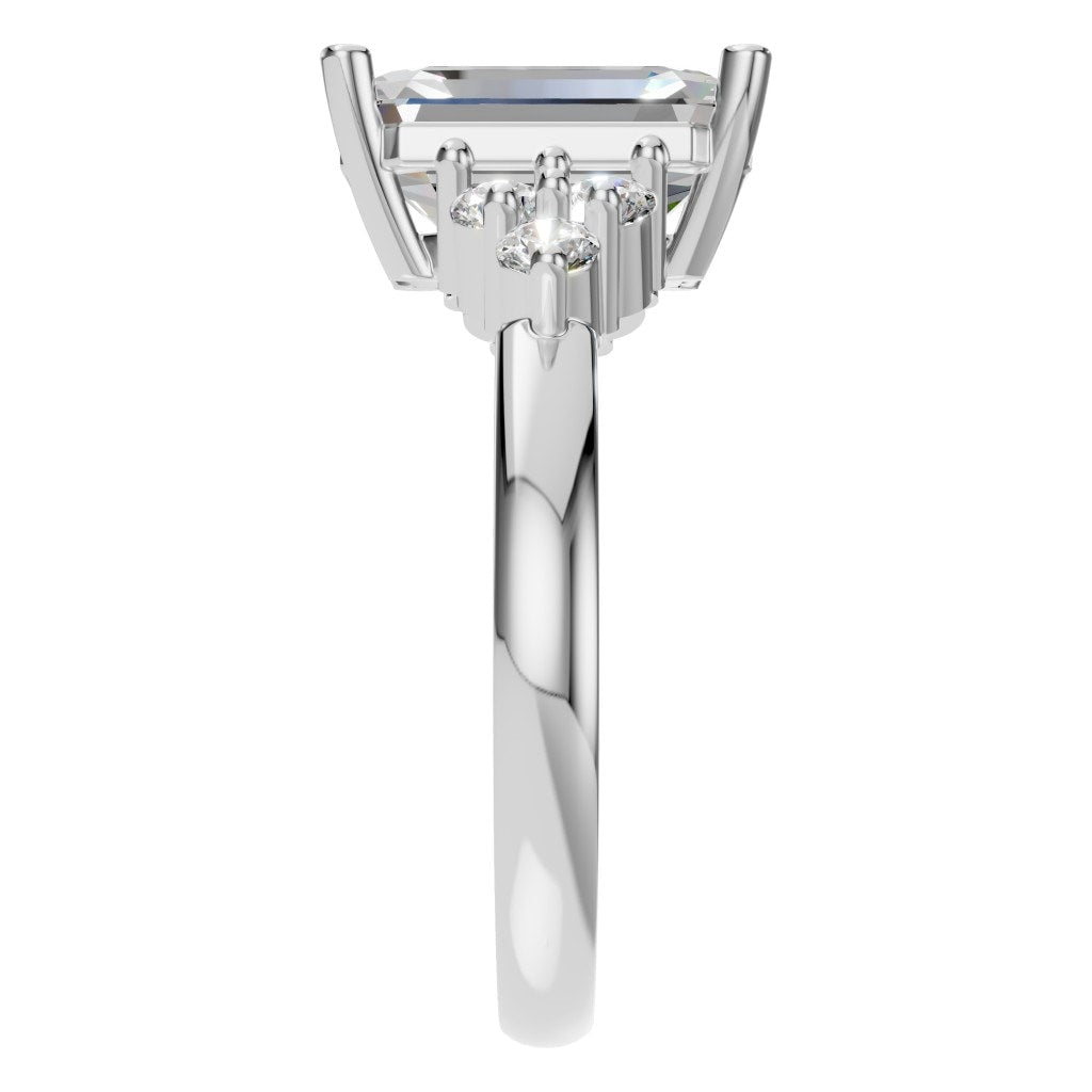 RI-9384 White Gold Ring SET - Side View