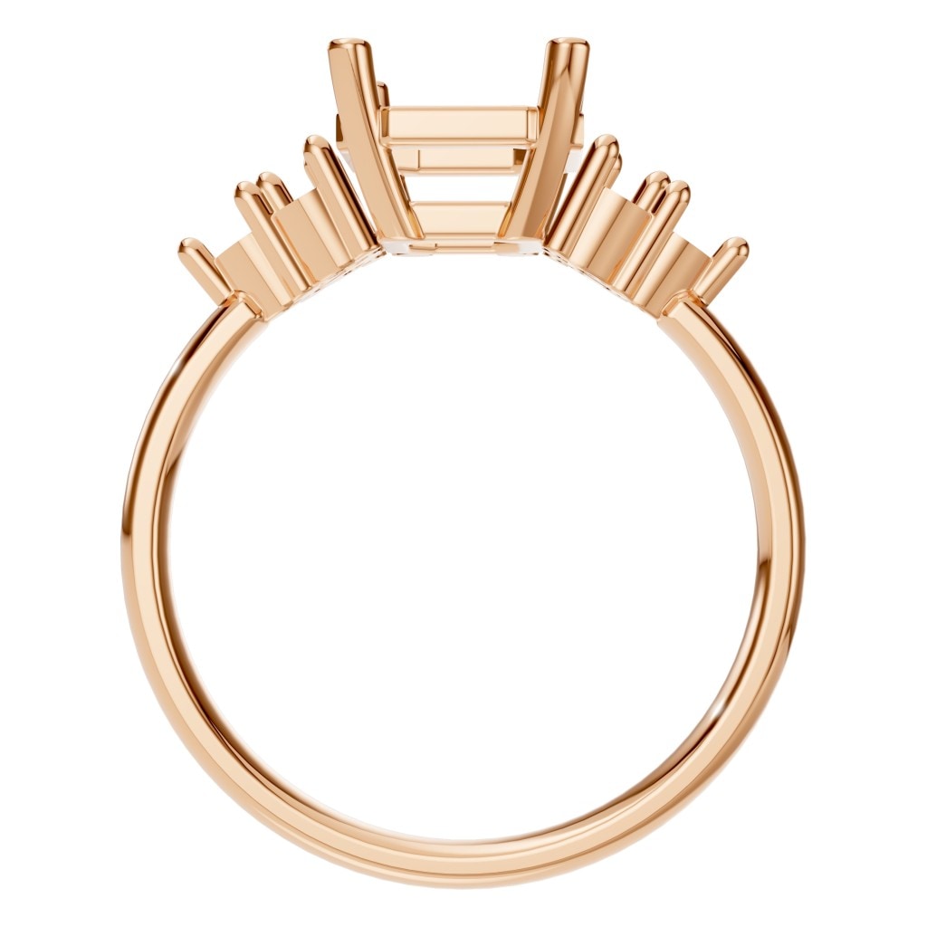 RI-9384 Rose Gold Ring UNSET - Top View