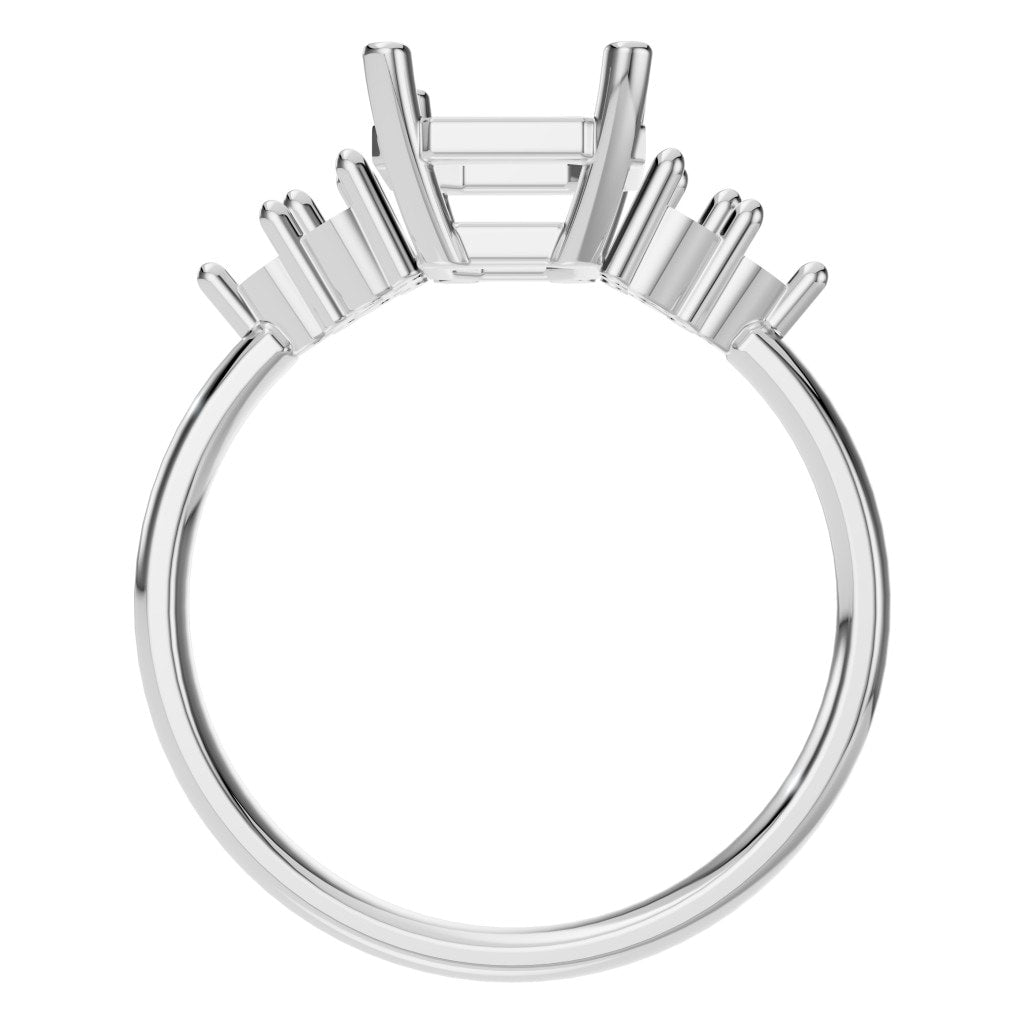 RI-9384 White Gold Ring UNSET - Top View