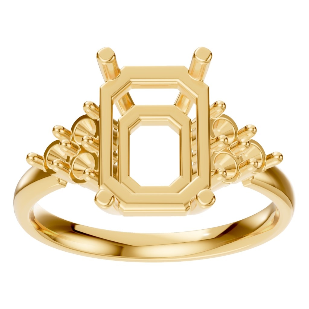 RI-9384 Yellow Gold Ring UNSET - Front View