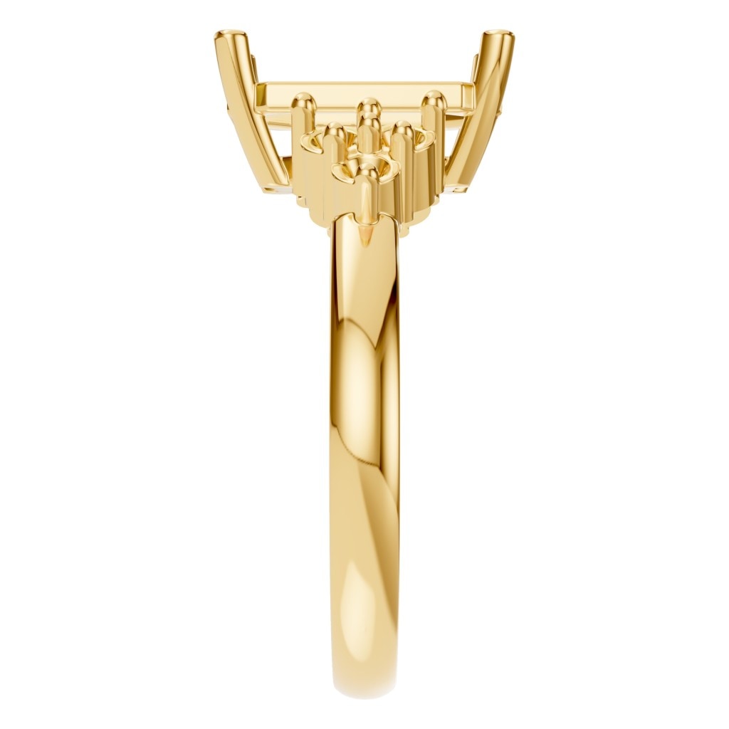 RI-9384 Yellow Gold Ring UNSET - Side View