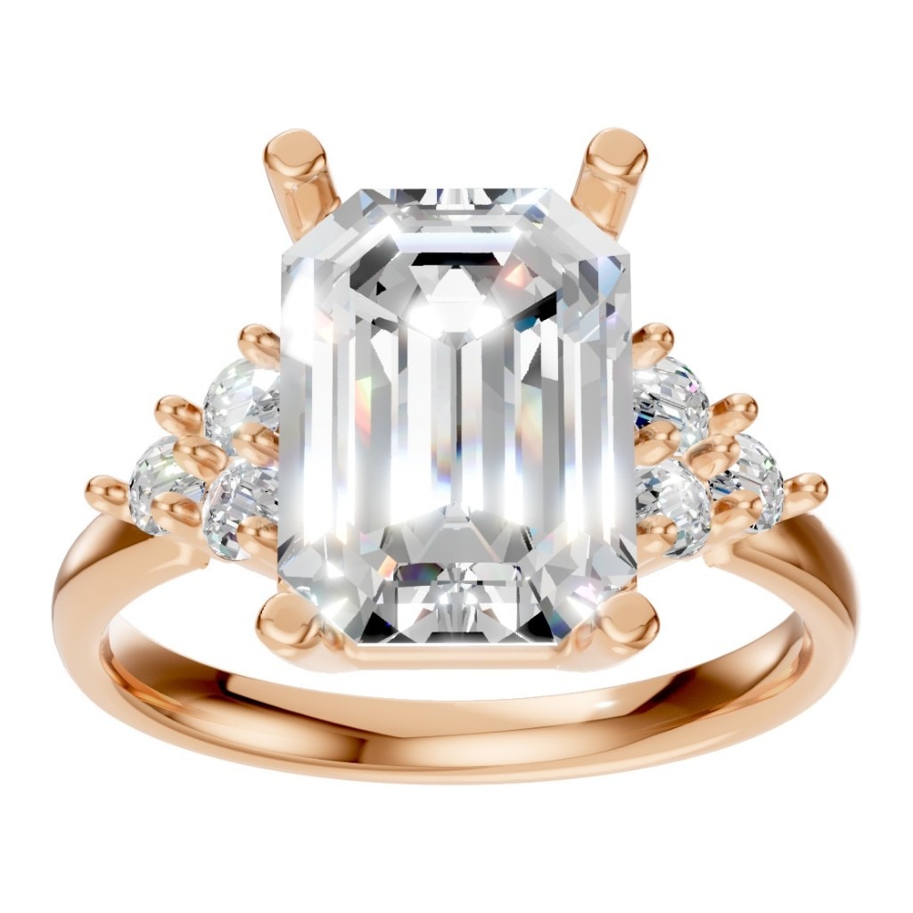 RI-9384 Rose Gold Ring SET - Front View