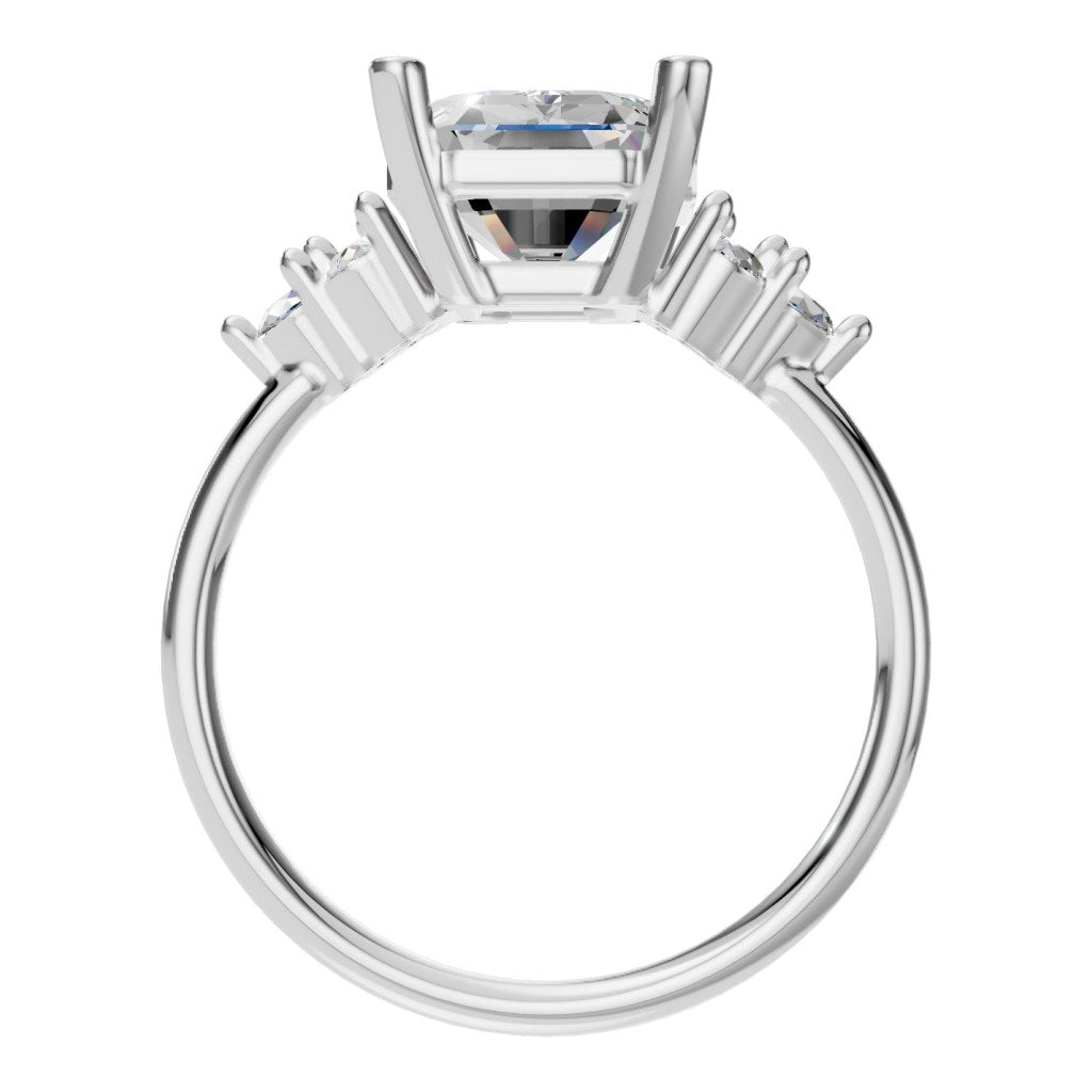 RI-9384 White Gold Ring SET - Top View