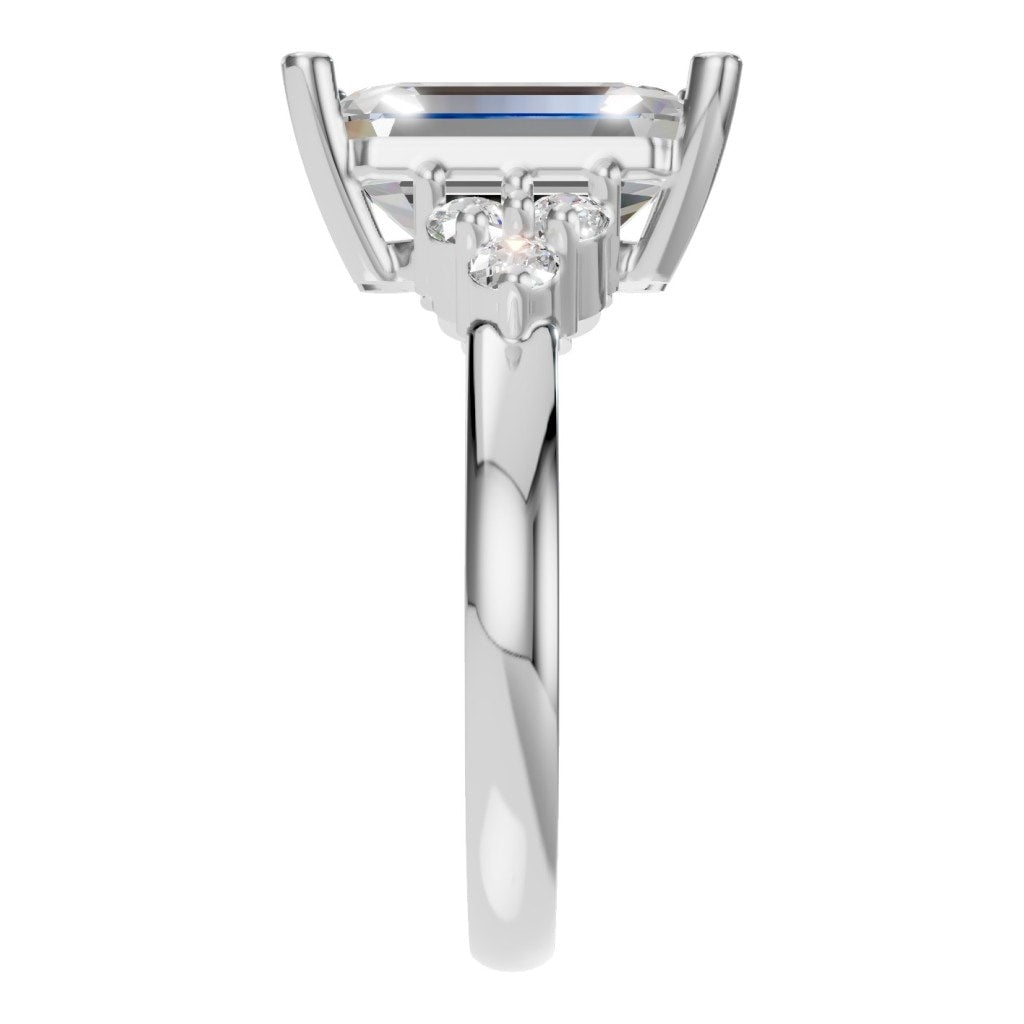 RI-9384 White Gold Ring SET - Side View