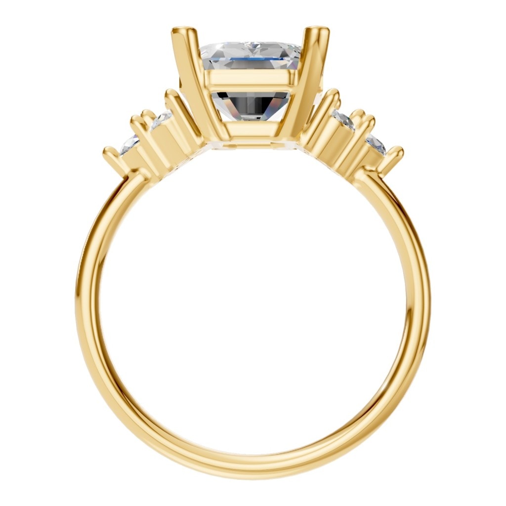 RI-9384 Yellow Gold Ring SET - Top View