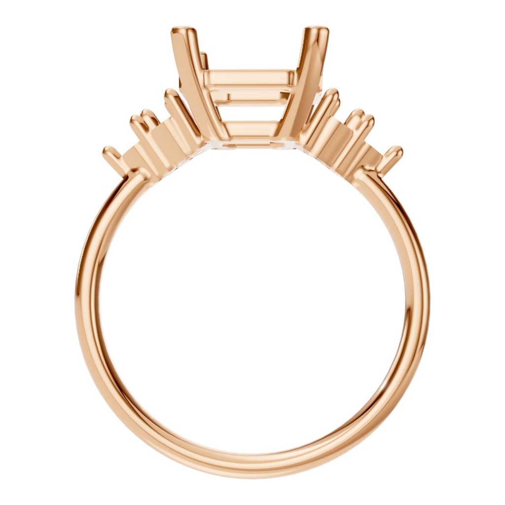 RI-9384 Rose Gold Ring UNSET - Top View