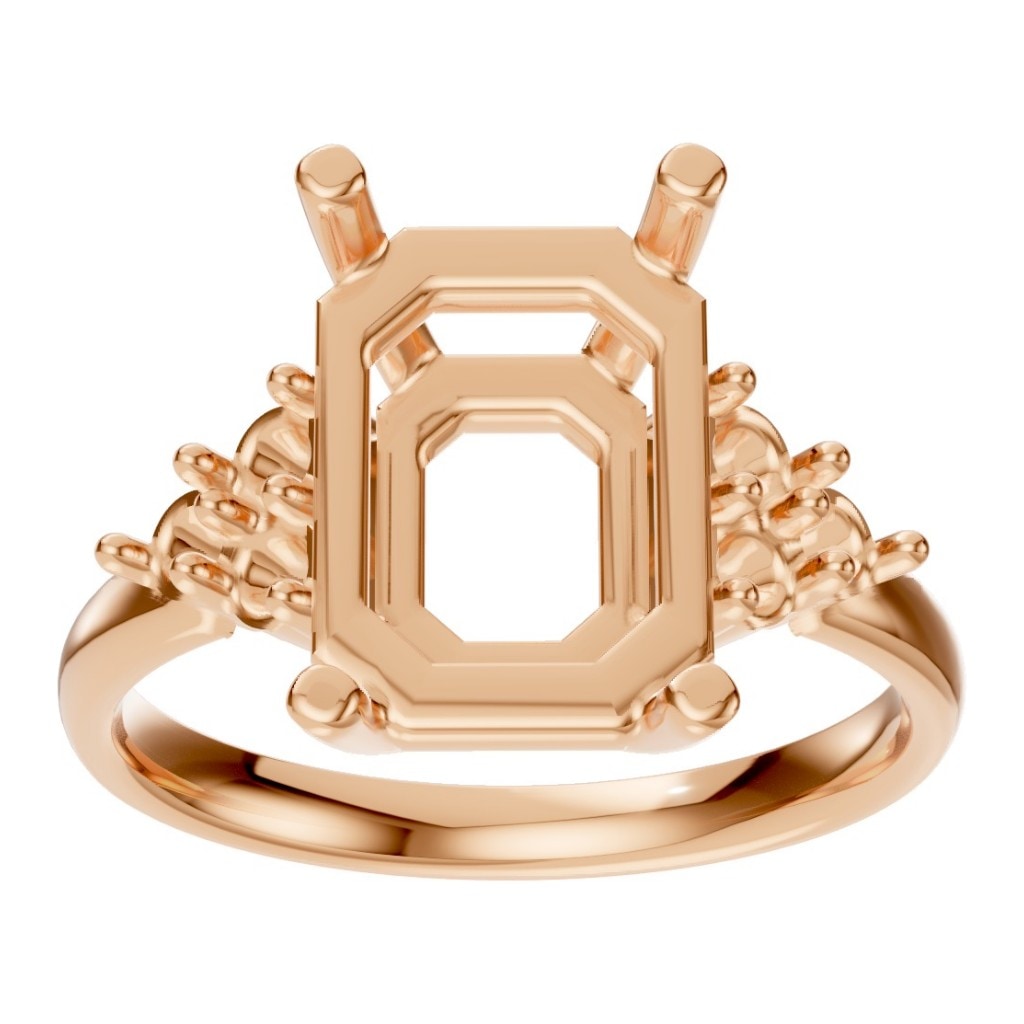 RI-9384 Rose Gold Ring UNSET - Front View