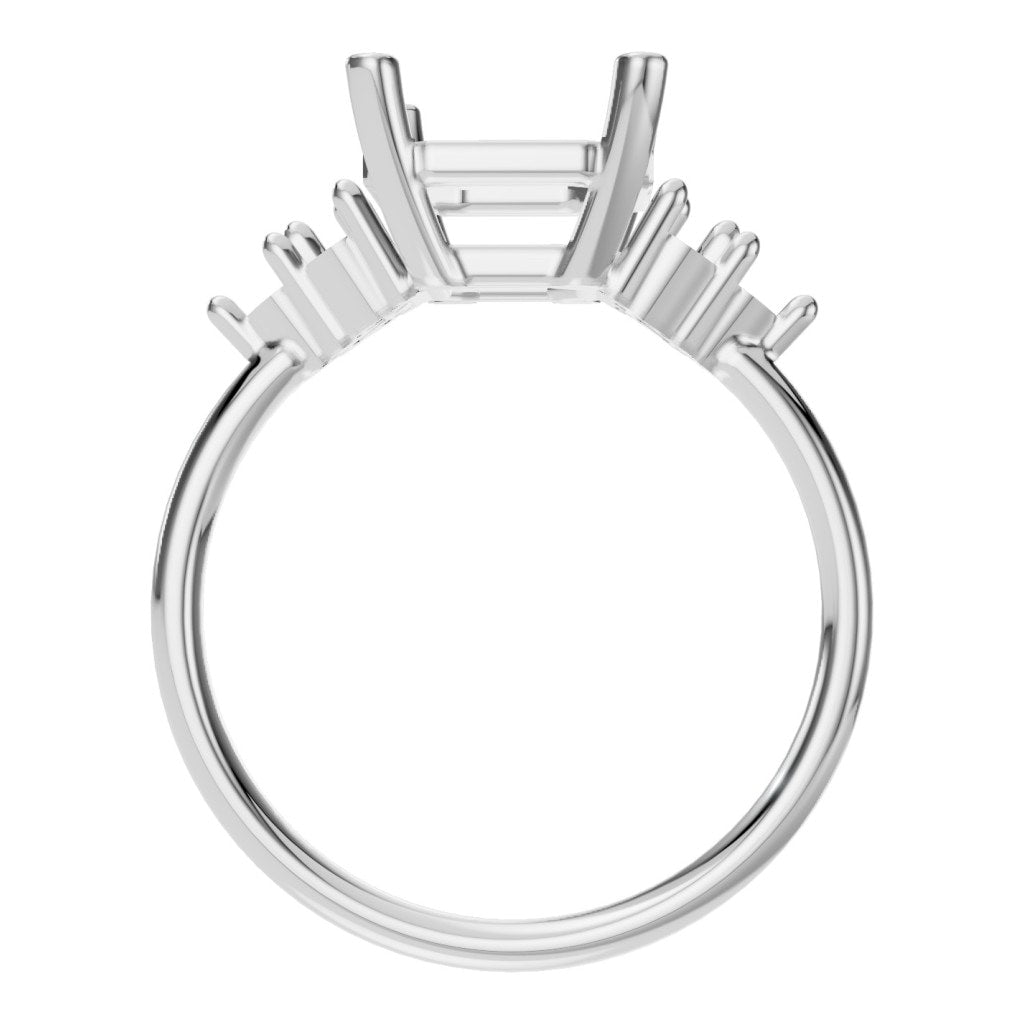 RI-9384 White Gold Ring UNSET - Top View